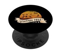 Skiers Skier Skilift Vintage born 1952 Birthday Skiing Ski PopSockets Adhesive PopGrip