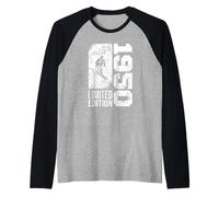 Skiers Skier Vintage Born 1950 Birthday Skiing Ski Raglan Baseball Tee