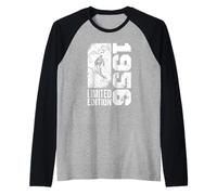 Skiers Skier Vintage Born 1956 Birthday Skiing Ski Raglan Baseball Tee