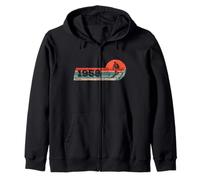 Skiers Skier Vintage born 1958 Birthday Skiing Ski Zip Hoodie