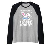 Skifahrer Snow Bunny Patrol ON The Slopes Security Skiing Raglan Baseball Tee