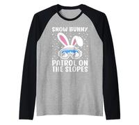Skifahrer Snow Bunny Patrol ON The Slopes Security Skiing Raglan Baseball Tee