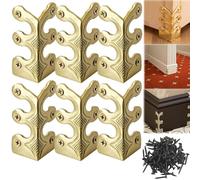 Skiffers Baseboard Corner Protectors, Solid Brass Skirting Board Corner Protectors, Brass Skiffers Corner Protectors, Gold Skiffers, Baseboard Skiffers Silver (6pcs,Gold)