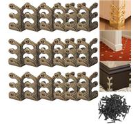 Skiffers Baseboard Corner Protectors, Solid Brass Skirting Board Corner Protectors, Brass Skiffers Corner Protectors, Gold Skiffers, Baseboard Skiffers Silver (18pcs,Bronze)