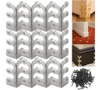 Skiffers Baseboard Corner Protectors, Solid Brass Skirting Board Corner Protectors, Brass Skiffers Corner Protectors, Gold Skiffers, Baseboard Skiffers Silver (12pcs,Silver)