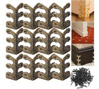 Skiffers Baseboard Corner Protectors, Solid Brass Skirting Board Corner Protectors, Brass Skiffers Corner Protectors, Gold Skiffers, Baseboard Skiffers Silver (12pcs,Bronze)