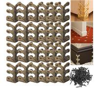 Skiffers Baseboard Corner Protectors, Solid Brass Skirting Board Corner Protectors, Brass Skiffers Corner Protectors, Gold Skiffers, Baseboard Skiffers Silver (24pcs,Bronze)