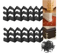 Skiffers Baseboard Corner Protectors, Solid Brass Skirting Board Corner Protectors, Brass Skiffers Corner Protectors, Gold Skiffers, Baseboard Skiffers Silver (12pcs,Black)