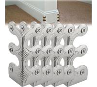 Skiffers Baseboard Corner Protectors, Solid Brass Skirting Board Corner Protectors, Decorative Protector Cover, Vintage Brass Corner Protectors for Skirting Boards (Silver 5Pcs)