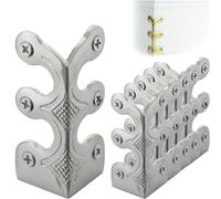 Skiffers Baseboard Corner Protectors, Solid Brass Skirting Board Corner Protectors, Skiffer Skirting Board Corner Protector, Brass Skiffers for Baseboards (Silver,24 Pcs)