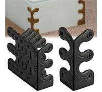 Skiffers Baseboard Corner Protectors,Solid Brass Skirting Board Corner Protectors,Skiffer Skirting Board Corner Protector,Vintage Metal Corner Protector (Black,5 pcs)