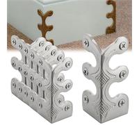 Skiffers Baseboard Corner Protectors,Solid Brass Skirting Board Corner Protectors,Skiffer Skirting Board Corner Protector,Vintage Metal Corner Protector (Silver,5 pcs)