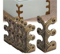 Skiffers Baseboard Protectors - Solid Brass Vintage Metal Corner Protectors (Bronze, 10 pcs)