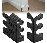 Skiffers,Skiffers Corner Protectors,Skiffers Baseboard Corner Protectors,Vintage Metal Corner Protector,Vintage Metal Baseboard Corner Protectors,Decorative Protector Cover (Black,12Pcs)
