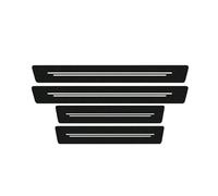 SKIHOT 4pcs Car Door Sill Protector for DS 7 Crossback, Car Scuff Plate Guard Entry Threshold Cover Door Sill Guard Protector Threshold Trim Sticker Waterproof,A-Black+White