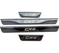 SKIHOT 4pcs Car Door Sill Protector Kick Plates for Mazda CX-5 2013-2022 2023 2024 2025, Stainless Steel Scuff Plate Step Threshold Guard Pedal, Auto Accessories Anti Scratch Sticker Trim Protection