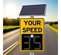 SKIHOT Solar Powered Radar Feedback Sign,Flashing Speed Limit Indicator,Aluminium Radar Speed Display Sign,Applicable to Speed-Limited Roads,Highways Maximumspeedlimit30