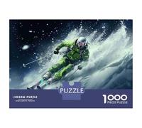 Skiing Adventurer Action 1000 Piece Premium Jigsaw Puzzle Jigsaw Puzzle Set Sturdy Cardboard Couple Partners Ultra Difficult Christmas 52x38cm/1000pcs
