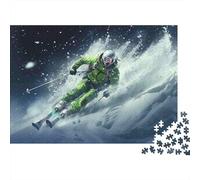 Skiing Adventurer Action 1000 Pieces Puzzle ForAdults Kids Beautiful View Snowboarder Action Decoration Puzzle Decompression Jigsaw for Men And Women Challenging Puzzles Jigsaw 38x26cm/1000pcs