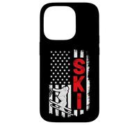 Skiing American Flag Patriotic Skier Jump Freestyle Winter Case for iPhone 14 Pro