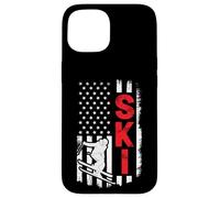 Skiing American Flag Patriotic Skier Jump Freestyle Winter Case for iPhone 15