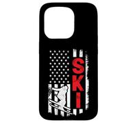 Skiing American Flag Patriotic Skier Jump Freestyle Winter Case for iPhone 15 Pro