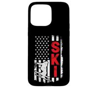 Skiing American Flag Patriotic Skier Jump Freestyle Winter Case for iPhone 15 Pro Max