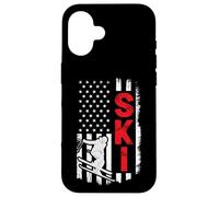 Skiing American Flag Patriotic Skier Jump Freestyle Winter Case for iPhone 16