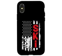 Skiing American Flag Patriotic Skier Jump Freestyle Winter Case for iPhone X/XS