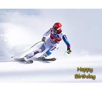 Skiing Birthday Card