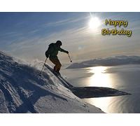 Skiing Birthday Card
