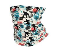 Skiing Doodle Pattern Breathable Face Cover Stylish Half Face Headwear Facial Shield For Yoga Women Running