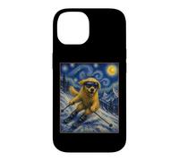 Skiing Golden Retriever Art Skiier Dog on Ski Hill Case for iPhone 14