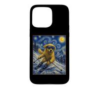 Skiing Golden Retriever Art Skiier Dog on Ski Hill Case for iPhone 15 Pro Max