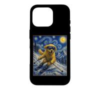 Skiing Golden Retriever Art Skiier Dog on Ski Hill Case for iPhone 16 Pro