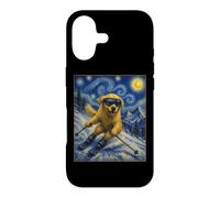 Skiing Golden Retriever Art Skiier Dog on Ski Hill Case for iPhone 17