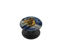 Skiing Golden Retriever Art Skiier Dog on Ski Hill PopSockets Adhesive PopGrip