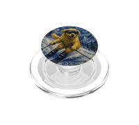 Skiing Golden Retriever Art Skiier Dog on Ski Hill PopSockets PopGrip for MagSafe