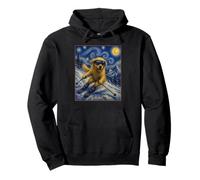 Skiing Golden Retriever Art Skiier Dog on Ski Hill Pullover Hoodie