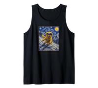Skiing Golden Retriever Art Skiier Dog on Ski Hill Tank Top