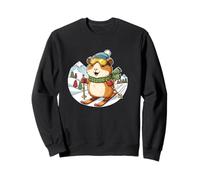 Skiing Hamster With Goggles In Snowy Mountains Sweatshirt
