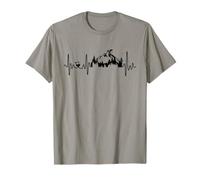 Skiing Heartbeat for Mountain Ski Sport in The Alps Skier T-Shirt