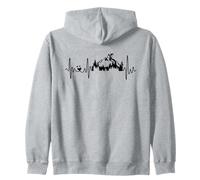 Skiing Heartbeat For Mountain Ski Sport In The Alps Skier Zip Hoodie