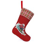 Skiing in The Snowy Sequin Christmas Stockings One Size