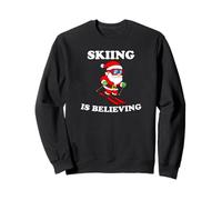 Skiing Is Believing Santa Skier Ski Christmas Sweatshirt