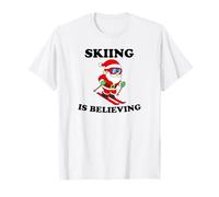 Skiing is Believing Santa Skier Ski Christmas T-Shirt