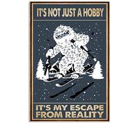 Skiing It'S My Escape From Reality Retro Metal Tin Sign 8X12 Inches