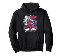 Skiing Kids SKI GIRL CATCH ME IF YOU CAN Girls Pullover Hoodie