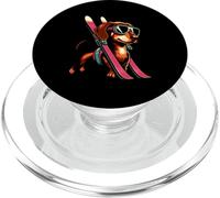 Skiing Sausage Dog Mountain Winter Goggles Style PopSockets PopGrip for MagSafe