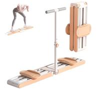 Skiing Simulator Trainer, Foldable Skiing Exerciser Core Strength Training Instrument with Removable Armrests, Ski Exercise Machine for Indoor Cardio and Waist Strength Training